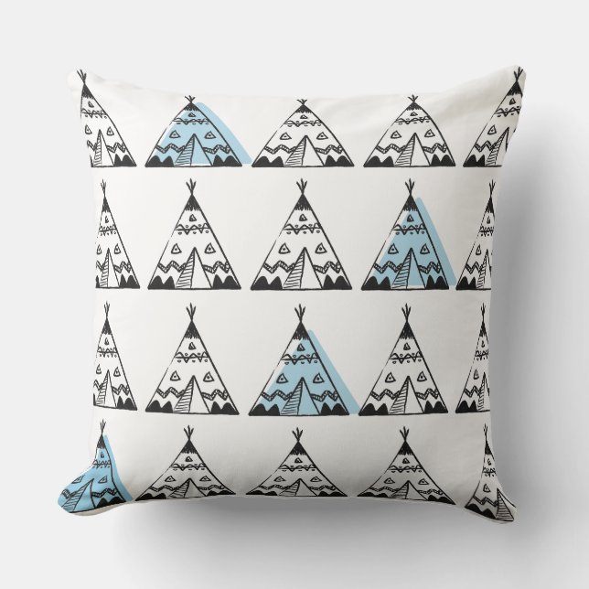 Kids Cushions - Blue Teepee (Front)