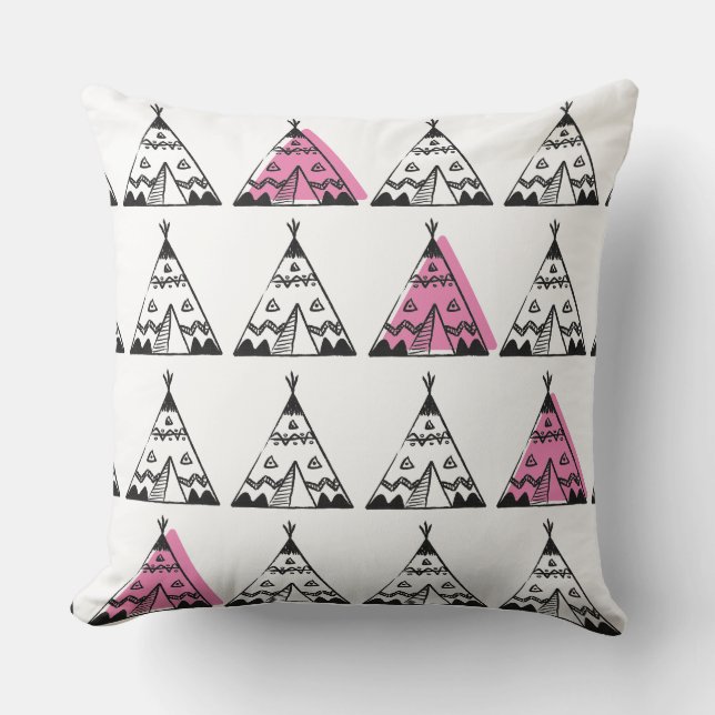 Kids Cushions - Pink Teepee (Front)