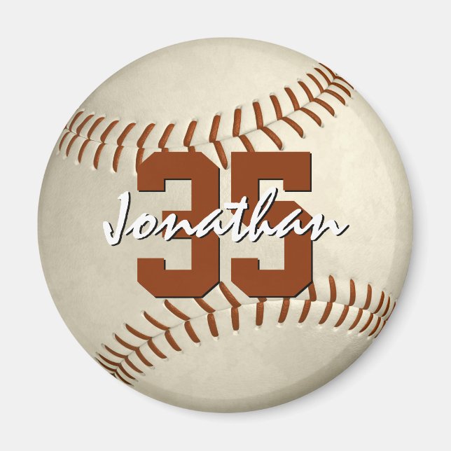 Kids custom baseball softball personalised magnet (Front)