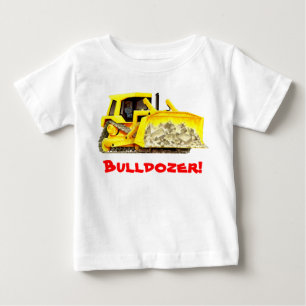 Kid's Custom Construction Trucks Bulldozer Baby T-Shirt