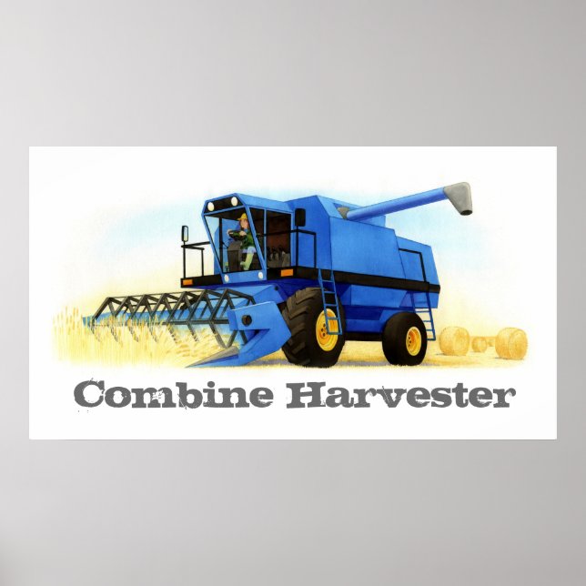 Kid's Custom Farm and Farming - Combine Harvester Poster (Front)