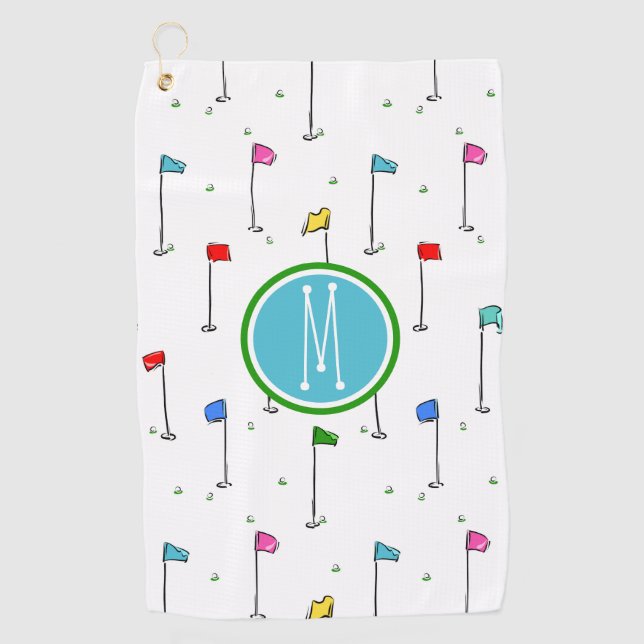 Kids Custom Golf Flags ‘n Pins Towel (Front)