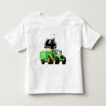 Kid's Custom Green Farm Tractor 4th Birthday