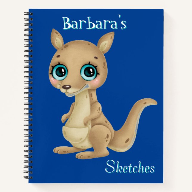 Kids Custom Kangaroo Sketch  Notebook (Front)