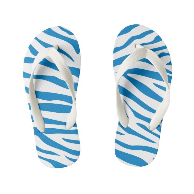 Kids Customisable Zebra Stripe Flip Flops (Footbed)