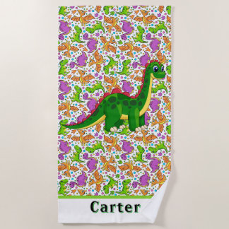 Kids Customise Dinosaur  Beach Towel