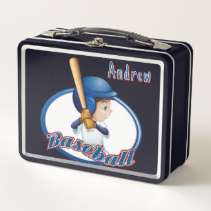 Kids Customised Baseball  Metal Lunch Box