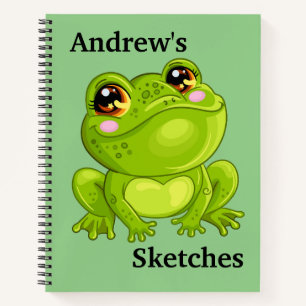 Kids Customises Green Frog Notebook