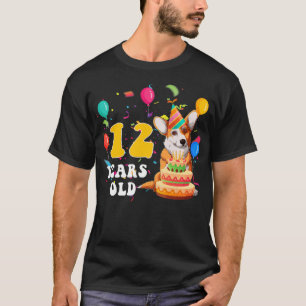 Kids Cute 12 Years Old Corgi Dog Lover 12th Birthd T-Shirt