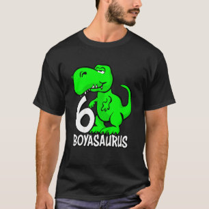Kids Cute 6 Year Old Boys Boyasaurus T Rex For Six T-Shirt