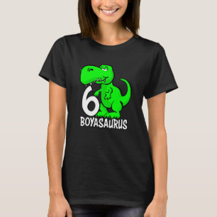 Kids Cute 6 Year Old Boys Boyasaurus T Rex For Six T-Shirt