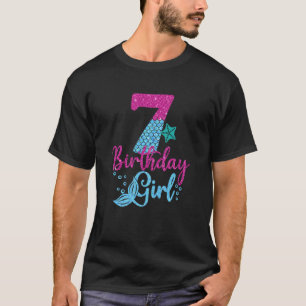 Kids Cute 7th Birthday Mermaid For 7 Year Old Girl T-Shirt