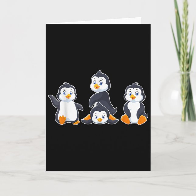 Kids Cute Animal Penguin  Card (Front)