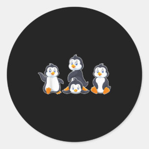 Kids Cute Animal Penguin Classic Round Sticker
