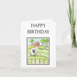 Kids Cute Barnyard Animals Birthday Card