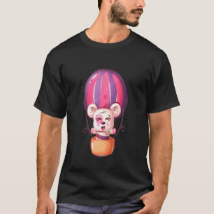 Kids Cute Bear In Hot Air Balloon Child Bear Adve T-Shirt