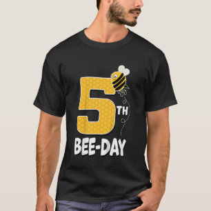 Kids Cute Bees 5 Year Old Birthday Bee Day 5th Fiv T-Shirt
