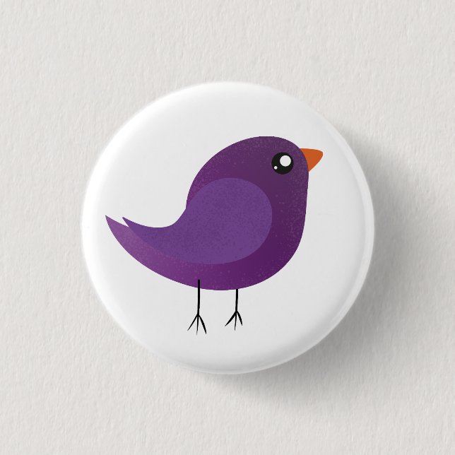 Kids cute birdy  3 cm round badge (Front)