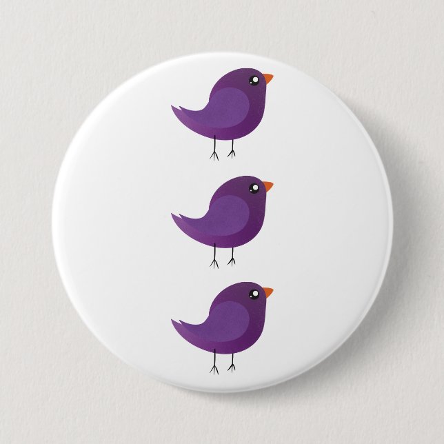 Kids cute birdy  7.5 cm round badge (Front)