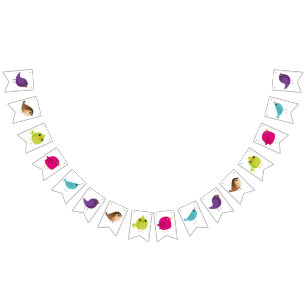 Kids cute birdy bunting