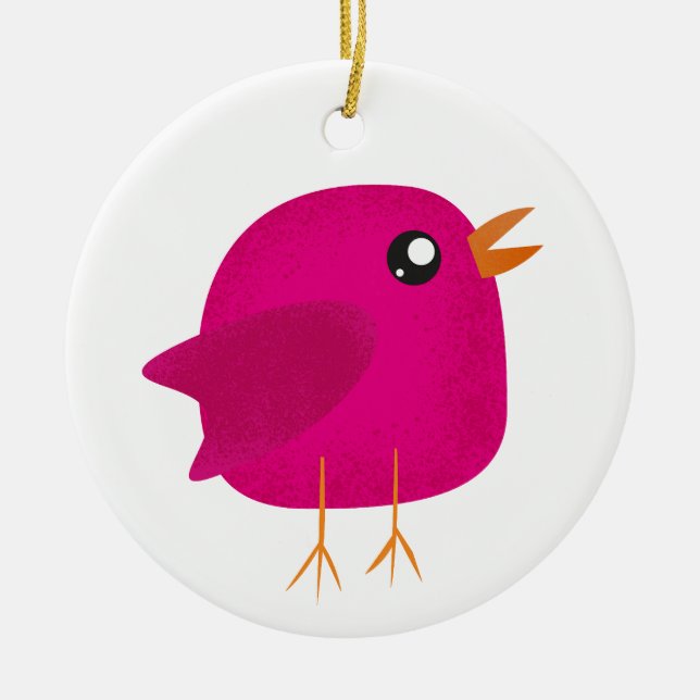 Kids cute birdy  ceramic tree decoration (Front)