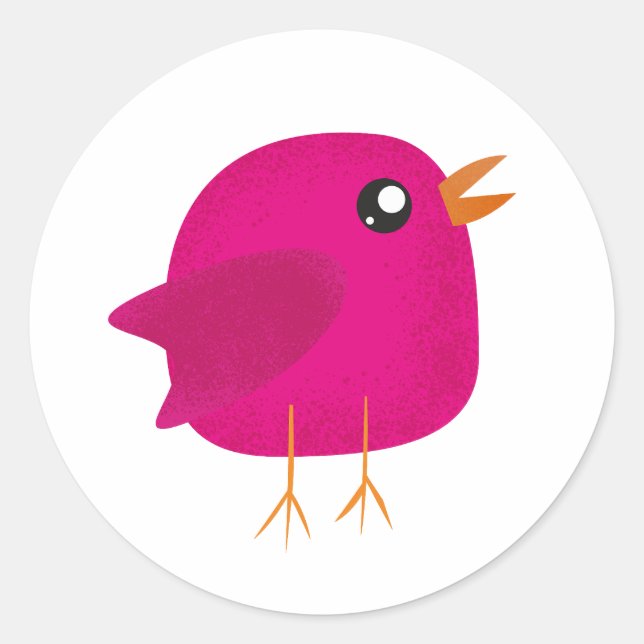 Kids cute birdy   classic round sticker (Front)