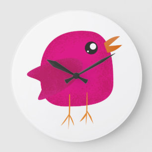 Kids cute birdy large clock