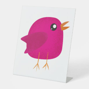 Kids cute birdy pedestal sign