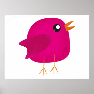 Kids cute birdy poster