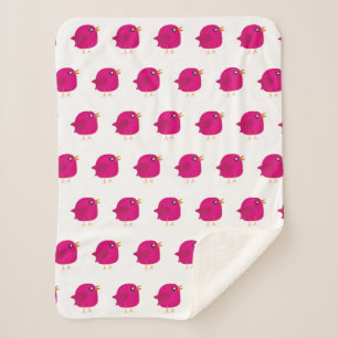 Kids cute birdy    sherpa blanket