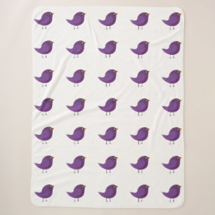 Kids cute birdy  sherpa blanket