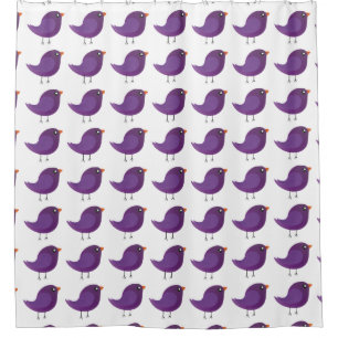 Kids cute birdy shower curtain