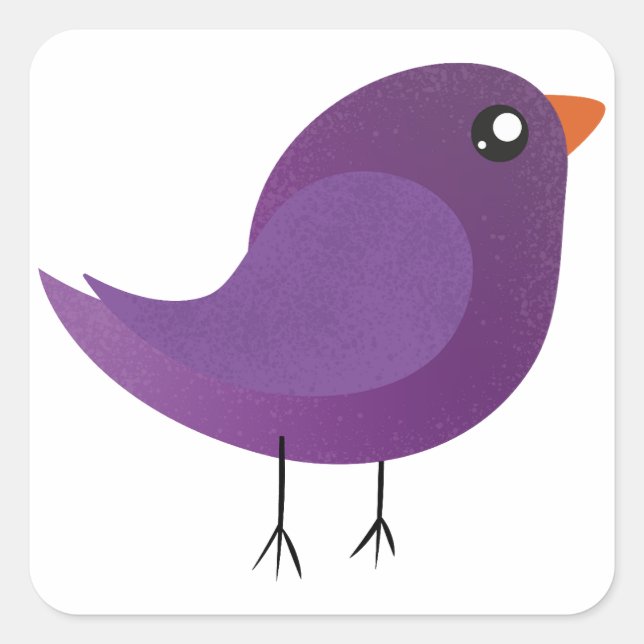 Kids cute birdy  square sticker (Front)