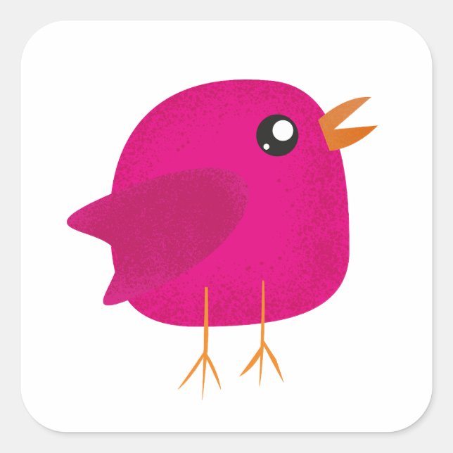 Kids cute birdy   square sticker (Front)