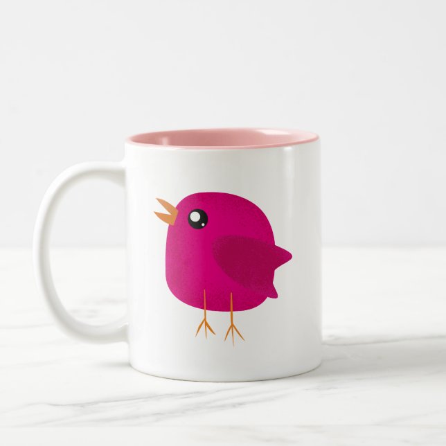 Kids cute birdy  Two-Tone coffee mug (Left)