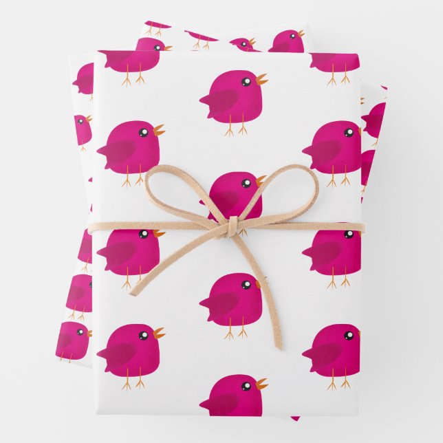 Kids cute birdy   wrapping paper sheet (In situ)
