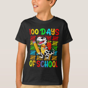 Kids Cute Dinosaur Happy 100th Day Of School Boys T-Shirt