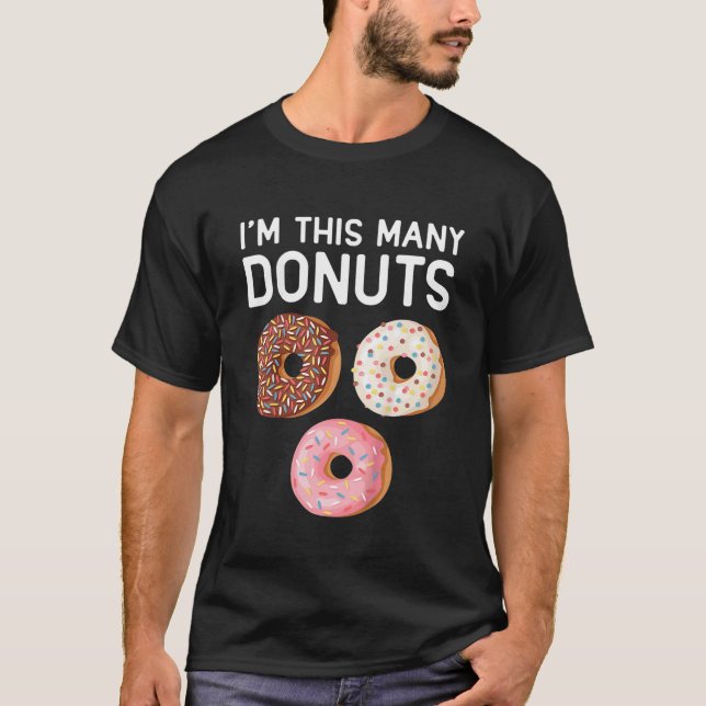 Kids Cute Doughnut 3rd Birthday Im This Many Dough T-Shirt (Front)