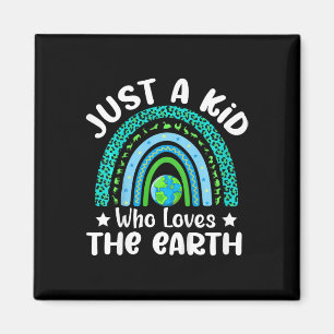 Kids Cute Earth Day Boys Rainbow Save The Earth Magnet