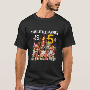 Kids Cute Farm Animals 5th Birthday For Boy Or G T-Shirt