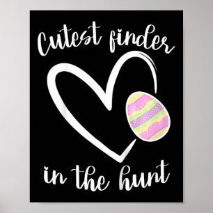Kids Cute Girls Easter Heart Pastel Easter Egg Cut Poster