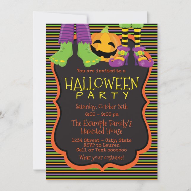 Kids Cute Halloween Party Invitations (Front)