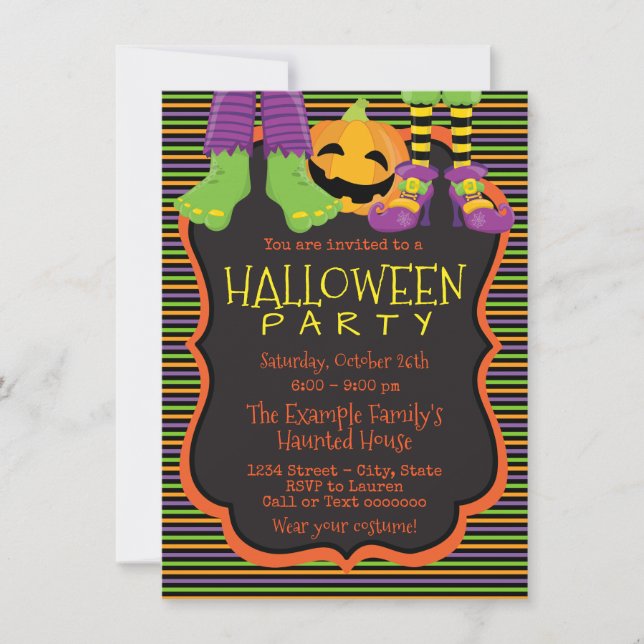 Kids Cute Halloween Party Invitations (Front)