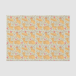 Kids Cute Happy Cats Playing with Yarn Sleeping Tissue Paper