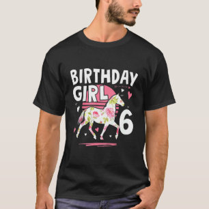 Kids Cute Horse Birthday Girl 6 For Girl T-Shirt