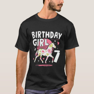Kids Cute Horse Birthday Girl 7 For Girl T-Shirt