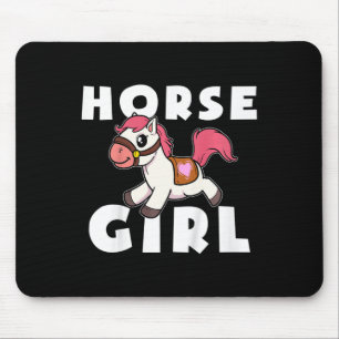 Kids Cute Horse Girl Pony Maid Gallop Ride Girls H Mouse Mat
