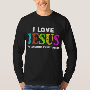 Kids Cute I Love Jesus Christian Faith Gifts Toddl T-Shirt