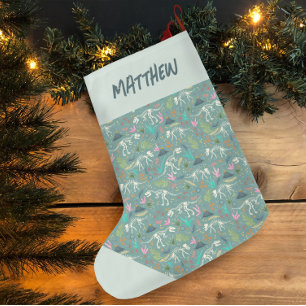 Kids Cute Jurassic Dinosaur Fossil Boys Large Christmas Stocking