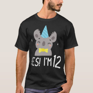 Kids Cute Koala Bear 12th Birthday 12 Year Old - Y T-Shirt